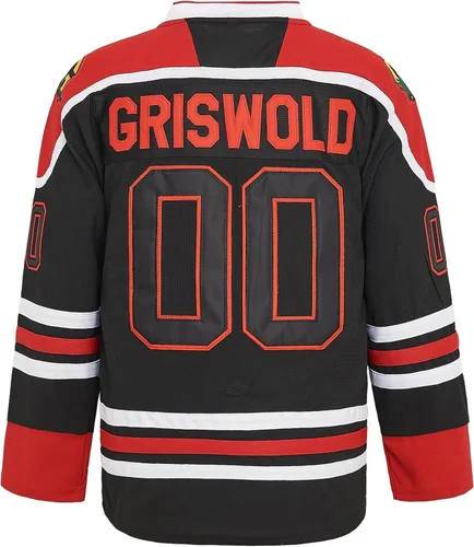 Vista 3 de PERC30 Camisetas de hockey #00 Película Letras y Números Cosidos para Hombre S-4XL