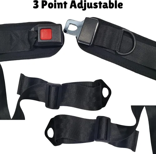 Vista 2 de Cinturón de seguridad acolchado para silla de ruedas, estilo automático, hebilla de metal, cinturón de posicionamiento (pequeño), se adapta a