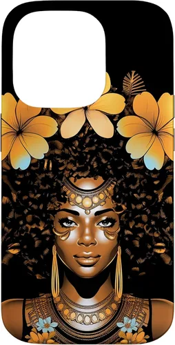 Vista 16 de iPhone 12 mini Orquídeas Afro Afro Orquídeas Flor Corona Negro Orgullo Caso