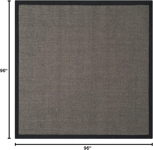 Vista 36 de Alfombra de sisal Safavieh, de color maíz y negro, tejida a mano, de la colección de fibras naturales; 5 x 8 pulgadas, NF441A, Tela, Gris / Gris