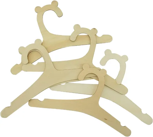 Vista 2 de Percha de madera ecológica para recién nacidos, para ropa de bebé, ganchos de madera para colgar ropa, juego de 20 piezas (9 pulgadas)
