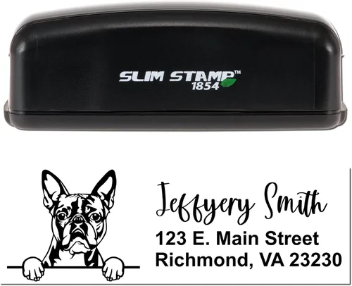 Vista 136 de American Bulldog Stamp Duo, Custom Return Address for Dog Lovers, Personalized Mail Mark for Letters and Cards