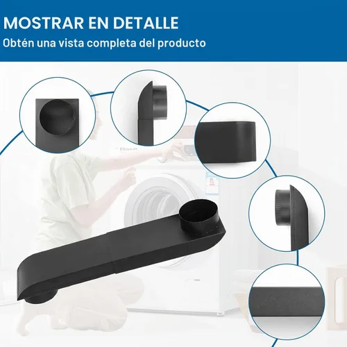 Vista 7 de Periscopio de ventilación ajustable para secadora de 12 a 19 pulgadas, conducto de ventilación telescópico para espacios reducidos, adaptador