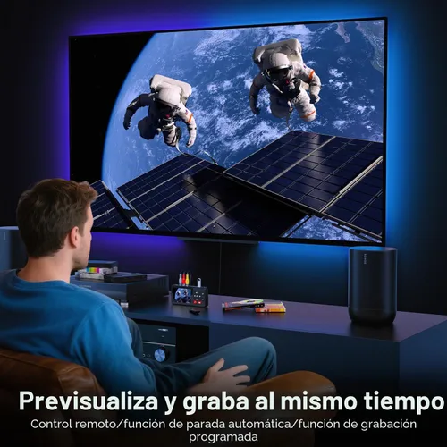 Vista 6 de Convertidor VHS a Digital 2.0, video HD a grabadora de convertidor digital con control remoto, convertir grabación de audio de video analógico