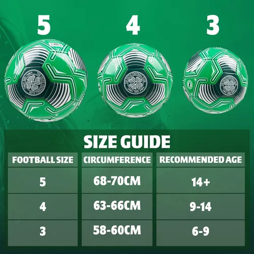 Vista 6 de Celtic F.C. Balón de fútbol para adultos, adolescentes y niños, entrenamiento, talla 3, 4 o 5, mercancía celta (logotipo verde, talla 3)