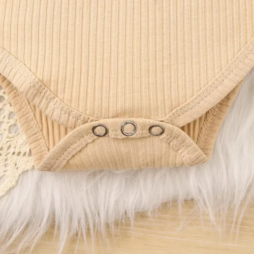 Vista 41 de Conjunto de ropa de bebé niña para bebé, mameluco de encaje blanco de manga larga + pantalones de mezclilla