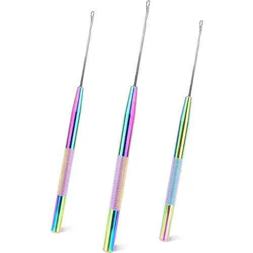 Vista 6 de NEWISHTOOL Herramienta de gancho de acero inoxidable para extensión de cabello, herramienta de gancho de tracción de alambre y herramienta
