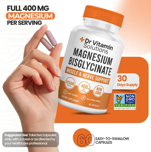 Vista 8 de Glicinato de magnesio 400 mg (quelato de bisglicinato de magnesio tamponado) Magnesio quelado Albion® para apoyo muscular y nervioso + calma