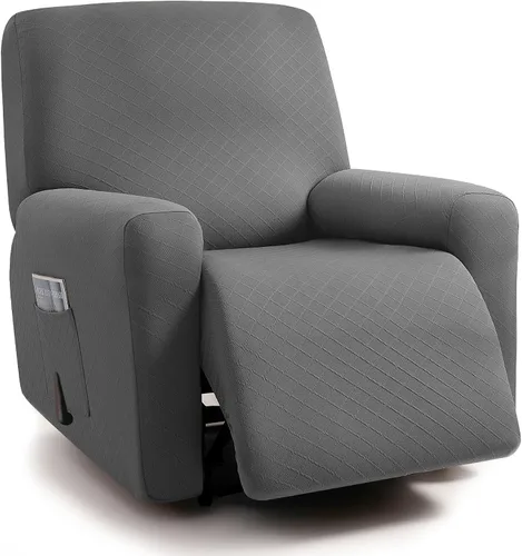 Vista 32 de ULTICOR Fundas para sofá reclinable de 8 piezas con diseño de jacquard cuadrado, fundas elásticas para sofá reclinable de 3 cojines, gruesas, suaves