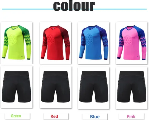 Vista 5 de Camiseta de portero de fútbol para niños, camiseta de manga larga para entrenamiento, uniformes juveniles