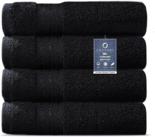 Vista 52 de COZYART - Juego de 6 toallas de baño de algodón turco, color azul claro, suaves, altamente absorbentes y duraderas, 19.17 oz/yd², incluye 2 toallas