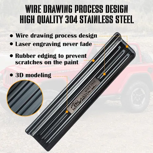 Vista 5 de Rowa - Protectores de umbral de puerta de acero inoxidable 304 compatibles con Jeep Wrangler JL JLU 2018-2025 & Gladiator JT 2020-2025, protector
