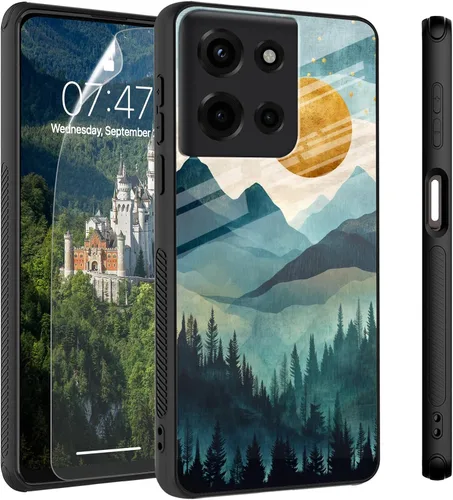 Vista 13 de Funda para Motorola Moto Edge 2022, cubierta trasera de vidrio templado con protector de pantalla, funda protectora a prueba de golpes para Motorola