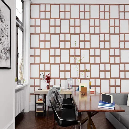 Vista 13 de 7 3/8"W X 7 3/8"H Extra Pequeña Gresham Decorativos Paneles De Pared De Madera De Calado, Roble Rojo