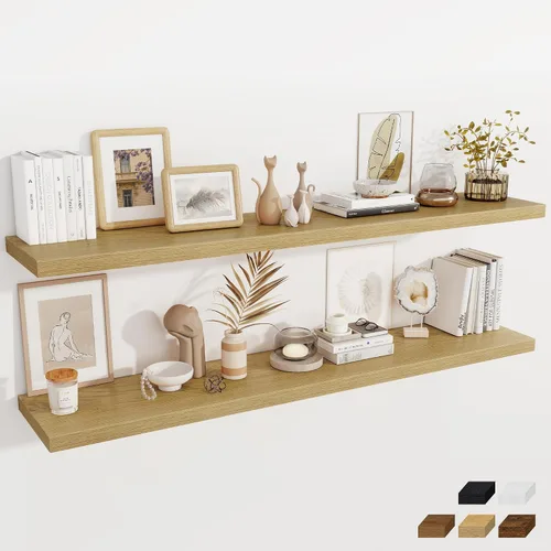 Vista 22 de Fun Memories Pequeños estantes flotantes para pared, estantes cuadrados de pared de 8 pulgadas con soportes invisibles, estantes negros para baño