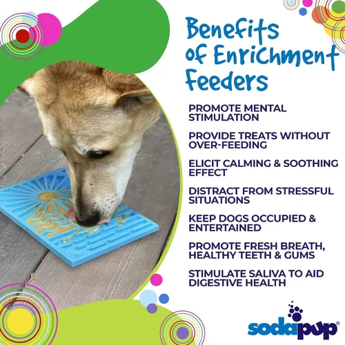 Vista 4 de SodaPup Surf eMat - Alimentador de enriquecimiento duradero fabricado en Estados Unidos con goma no tóxica, segura para mascotas, segura