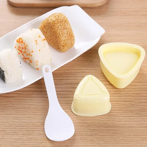 Vista 7 de Molde Onigiri, 3 kits de herramientas Bento, molde de bola de arroz triangular (S + L), molde de Musubi, kit de prensa para hacer Musubi