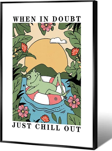 Vista 11 de FBKDVC Funny Frog You Are Exactly Where You Need To Be - Póster inspirador de acuarela, lienzo de pared, regalo motivacional para mujeres, niñas