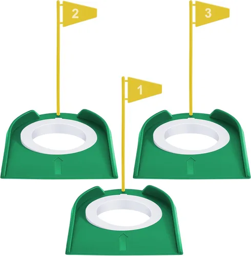 Vista 9 de Sotiff Práctica de práctica de golf con agujero de copa, accesorios de golf, putters de entrenamiento con bandera de plástico para adultos, oficina