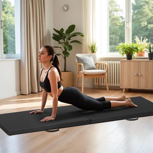 Vista 3 de Gymnastics Tumbling Mat Portable Gymnastics Mat Foldable Tumbling Mat 2ft W 6ft L/4ft W 6ft L/4ft W 8ft L/4ft W 10ft Exercise Mat Yoga Mat with