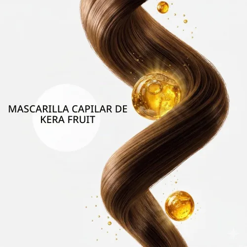 Vista 6 de KERA FRUIT Mascarilla para el cabello acondicionador profundo – Queratina y extractos de frutas para reparación, hidratación y brillo del cabello