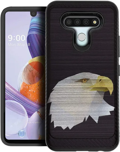 Vista 7 de CasesOnDeck - Carcasa compatible con LG K51 / LG Reflect/LG Q51 [armadura cepillada] resistente protección negro mate (ancla)