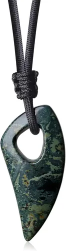 Vista 8 de COAI Collar de diente de lobo con colgante de piedra de amuleto para hombre y mujer