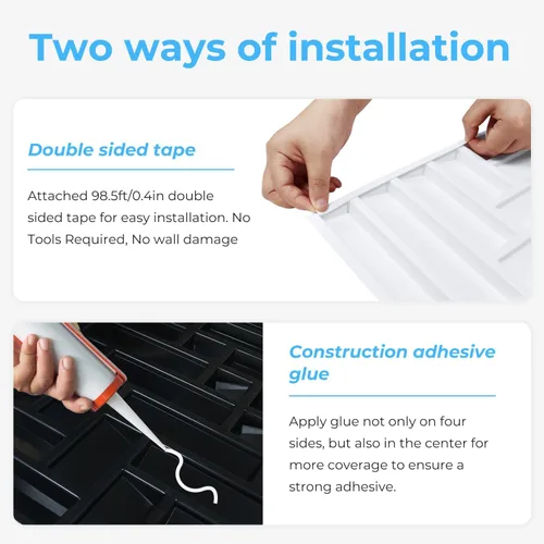 Vista 7 de STICKGOO Paneles de pared 3D negros para despegar y pegar, paneles de pared de PVC negro para decoración de paredes interiores, paneles de pared