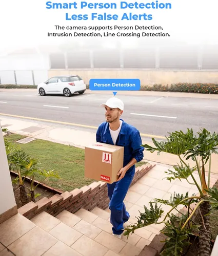 Vista 13 de (Compatible con Hikvision) H.VIEW Cámara POE para exteriores de 5 MP con torreta de seguridad IP, visión nocturna IR de 100 pies, lente fija