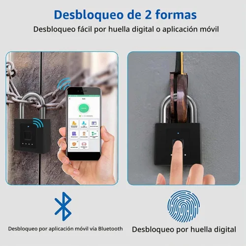 Vista 7 de Candado de combinación de candado de puerta: bloqueo de bloqueo de bloqueo de bloqueo de aplicación de teléfono de huellas dactilares eLinkSmart