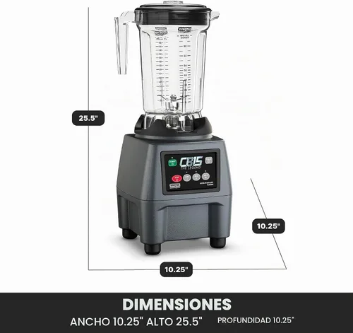 Vista 5 de Waring Licuadora de alimentos de un galón con teclado electrónico y tarro de copoliéster