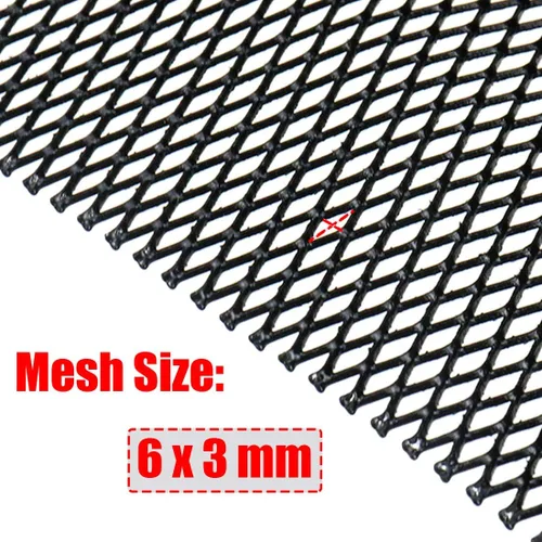 Vista 2 de Modengzhe - Malla para parrilla de auto de 40 x 13 pulgadas, negra universal, malla de aleación de aluminio para rejilla de auto, rollo