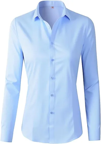 Vista 7 de Beninos Camisas blancas con botones para mujer, blusa elegante de vestir para oficina