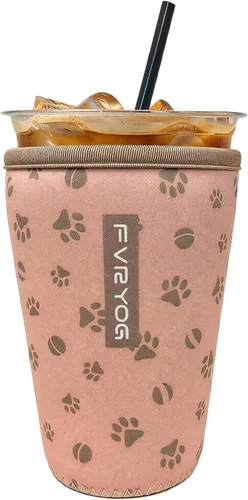 Vista 126 de Fundas de neopreno reutilizables aisladas para café helado, fundas para tazas de café helado, fundas para bebidas heladas y calientes
