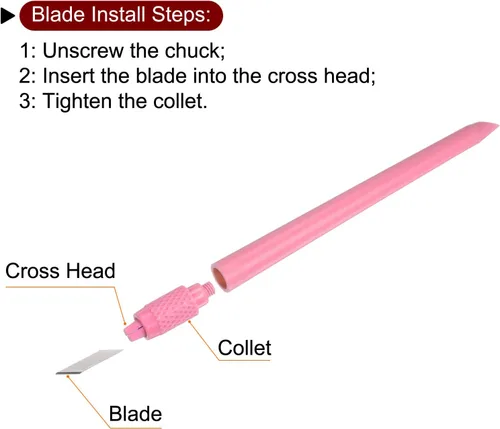 Vista 5 de HARFINGTON Art Craft Hobby Exacto Cuchillo de acero de alta velocidad con tapa de seguridad para plantillas de álbumes de recortes, bricolaje