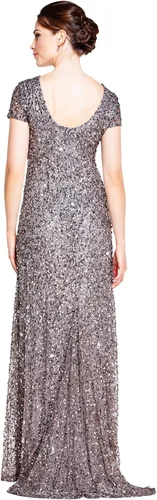 Vista 4 de Adrianna Papell - Vestido de manga corta con lentejuelas para mujer