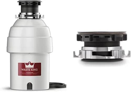 Vista 11 de Waste King L-1001 Triturador de basura con cable de alimentación, 1/2 HP y triturador de basura L-111 con cable de alimentación, 1/3 HP, gris