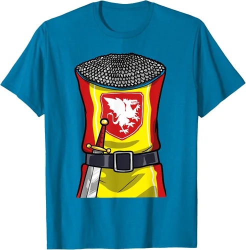 Vista 8 de Disfraz medieval de caballero de Halloween, camiseta para niños con espada de armadura, Negro, S