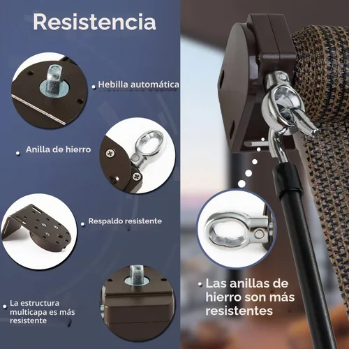 Vista 3 de Kit elástico + soporte inalámbrico, accesorios de instalación de repuesto universales para sombrilla de interior/exterior y persianas enrollables