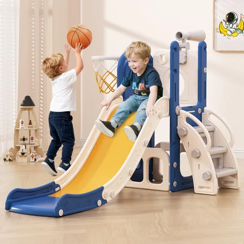 Vista 8 de Babytronic Tobogán para Niños Pequeños, 6 en 1 Tobogán de Interior para Niños de 1-3 Años, Juego de Escalador Interior y Exterior para Bebés