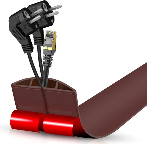 Vista 121 de Cubierta autoadhesiva para cables de suelo, gestión de cables de 3.3 pies, protector de tira de extensión para cables, evita tropiezos de cables