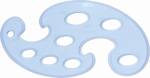 Vista 3 de Regla de curva francesa en plantilla de plástico reutilizable transparente, útil como herramienta de dibujo para instrumentos de dibujo profesional