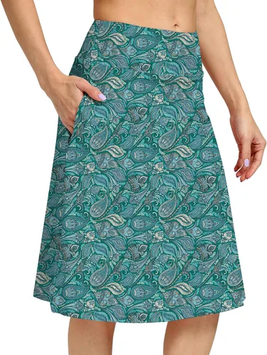 Vista 20 de Falda pantalón para mujer, modesta, hasta la rodilla, atlética, midi, para correr Beige