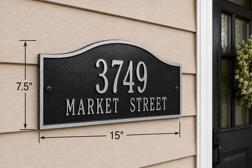 Vista 8 de The Rolling Hills Plaque, placa para dirección de metal fundido, personalizada visualización de calle y número, placa con número de la casa.