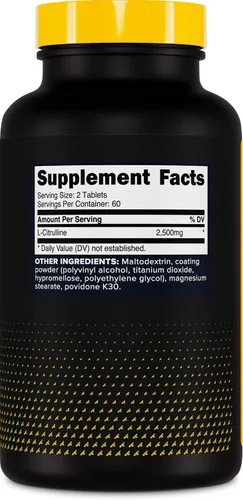 Vista 4 de Primaforce L-citrulina 2500mg por porción, 60 porciones; 120 tabletas