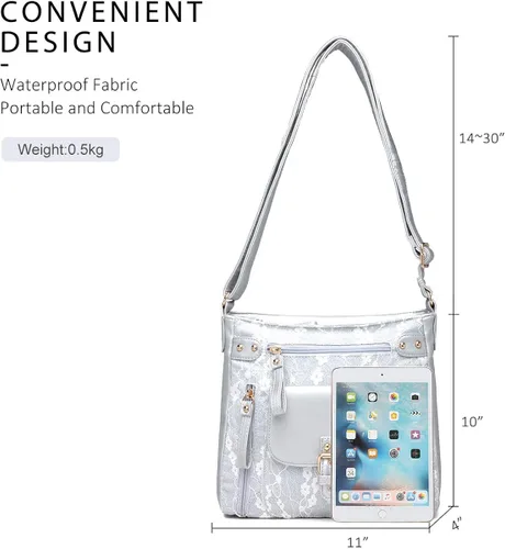 Vista 2 de Angel Kiss Bolsos cruzados bolsos de hombro y bolsos para mujer con múltiples bolsillos para uso diario suaves tamaño mediano