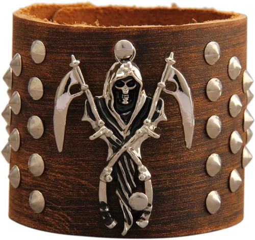 Vista 20 de GelConnie Pulsera de Cuero con Abrazadera para Hombres y Mujeres, Pulsera Vikinga de Cuero Gruesa, Pulseras de Cuero para Hombres, Pulsera