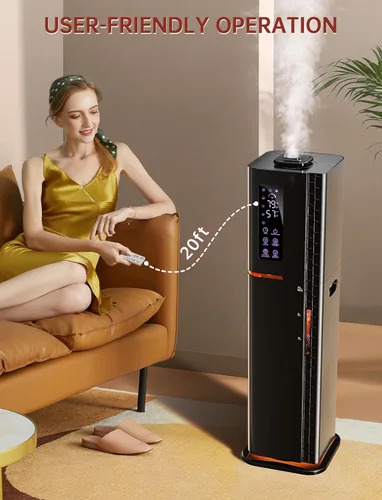 Vista 9 de Humidificadores de 2.64 galones para habitación grande, niebla cálida y fría de hasta 500 pies cuadrados, difusor de luz ambiental de llenado