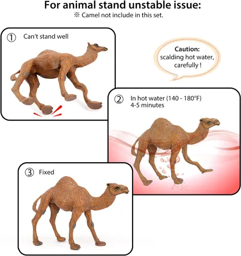 Vista 6 de Volnau Figuras de animales de safari, 7 piezas de figuras de Asia para niños pequeños, decoración de Navidad, regalo de preescolar, paquete