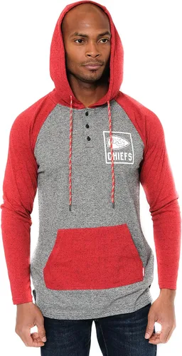 Vista 30 de Ultra Game - Sudadera con capucha de vellón para hombre con cuello Henley de la NFL Negro